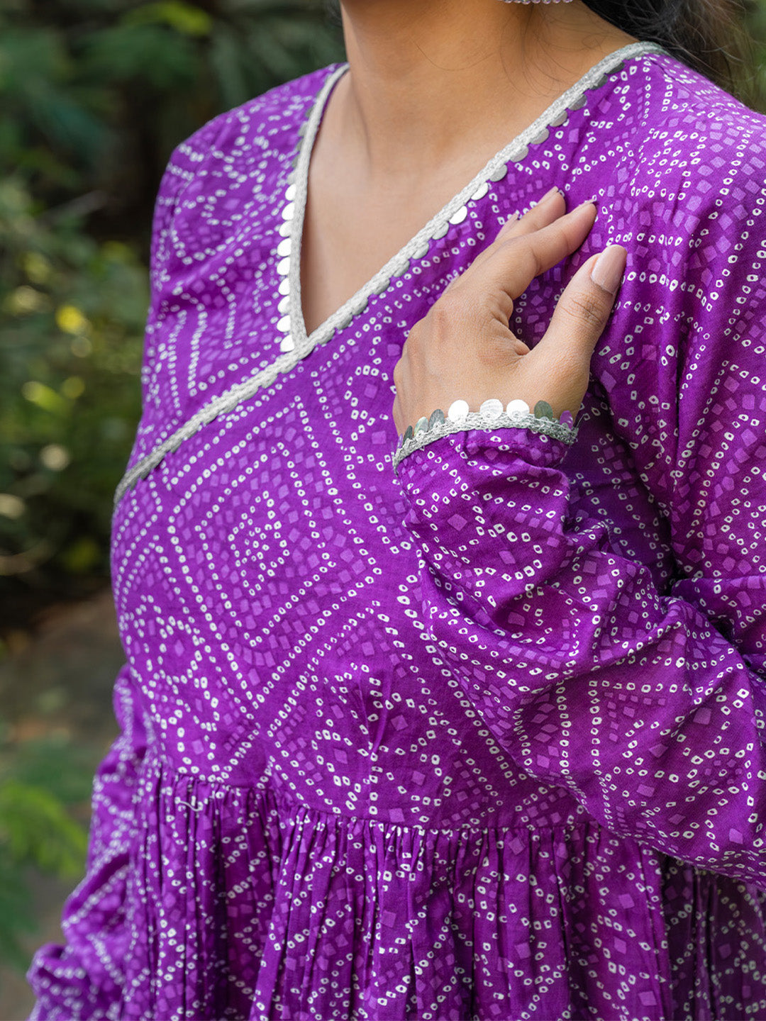 So You Ananya: Bandhani Frock Kurti with Churidar Sleeves