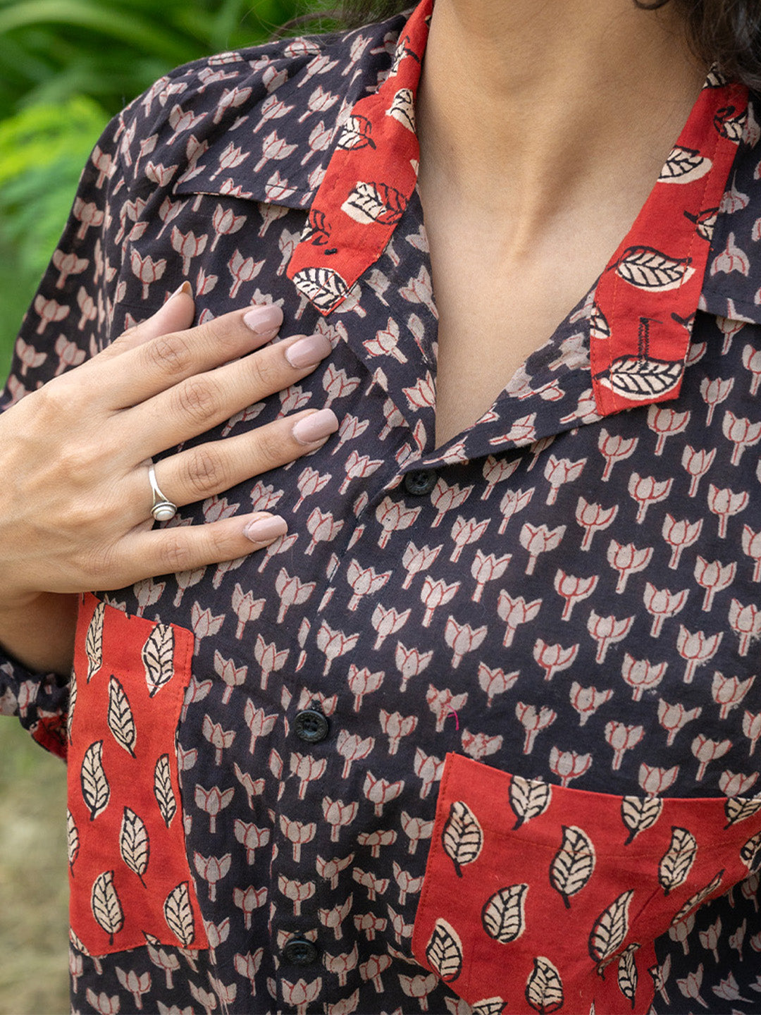 So You Veera: Handblock Print Breezy Shirt for Women