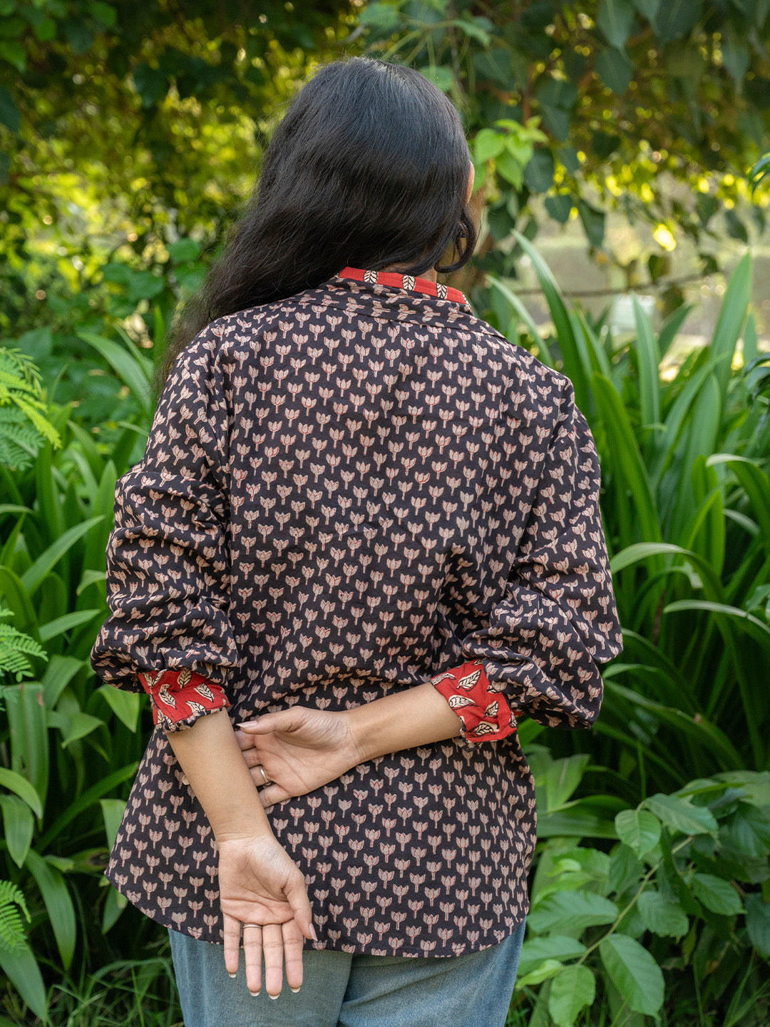 So You Veera: Handblock Print Breezy Shirt for Women