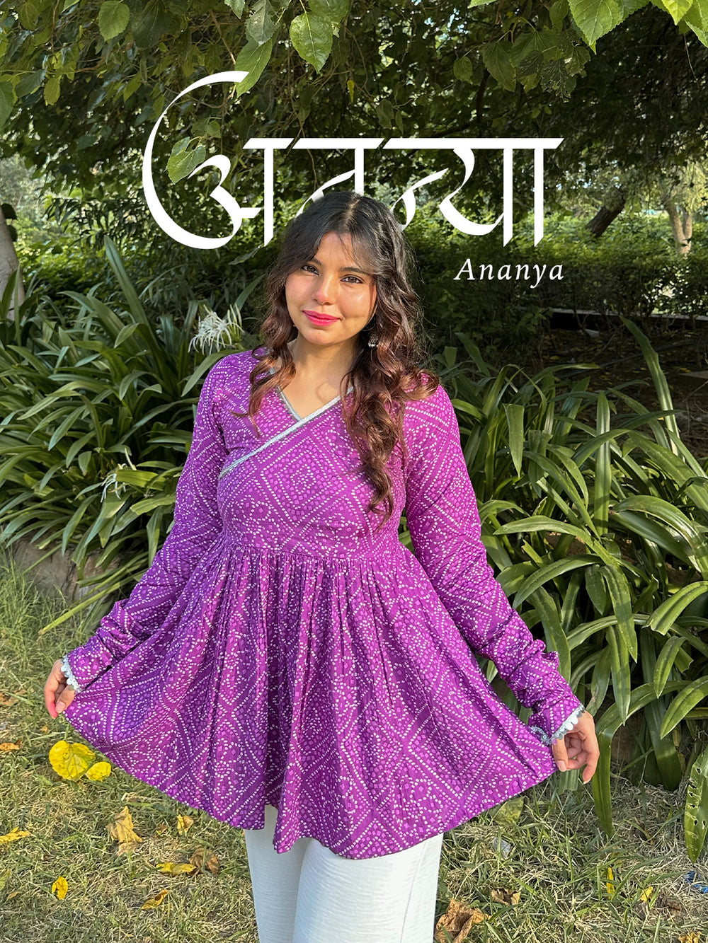 So You Ananya: Bandhani Frock Kurti with Churidar Sleeves