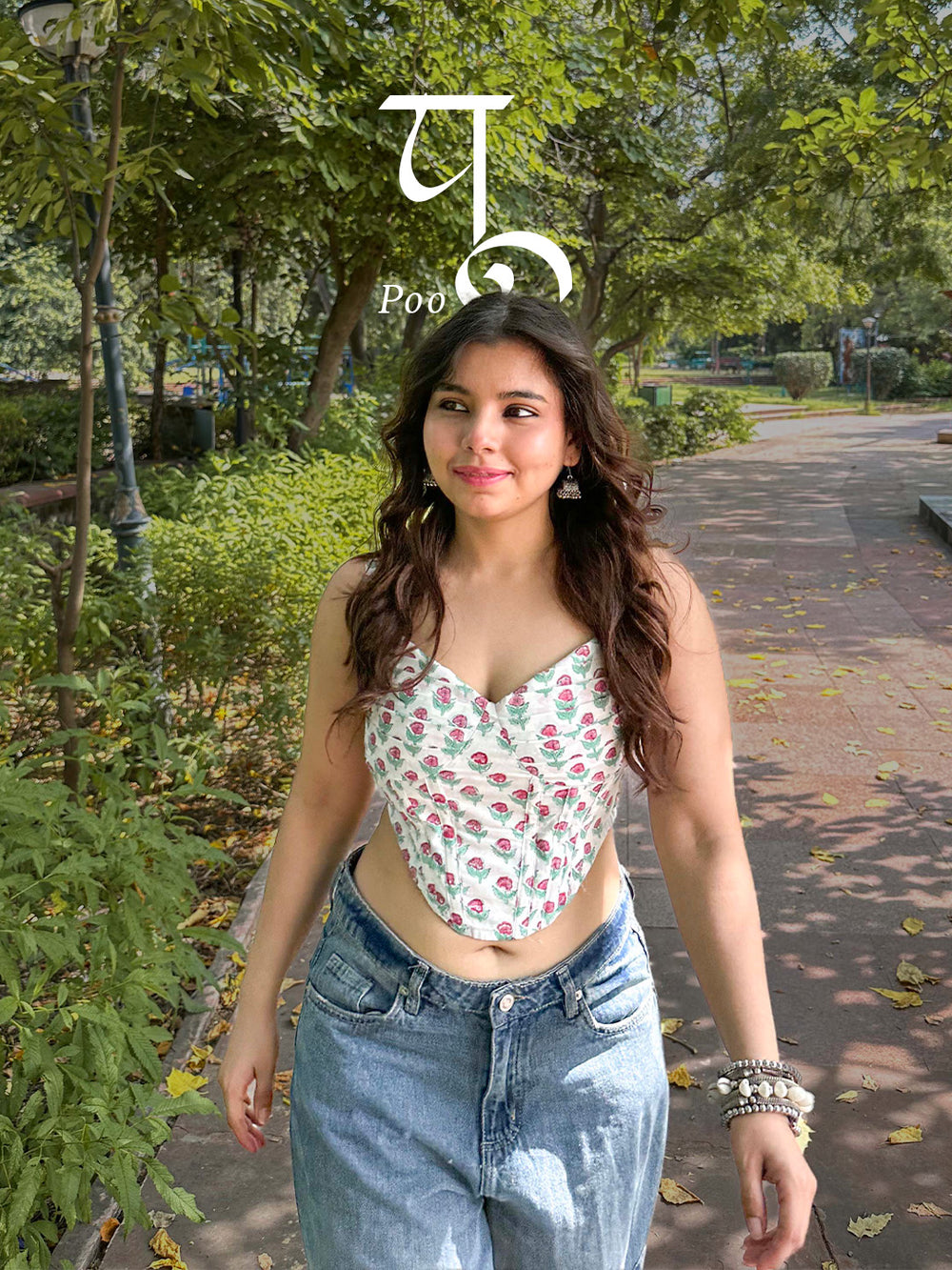 So You Poo: Handblock Backless Corset Top for Women