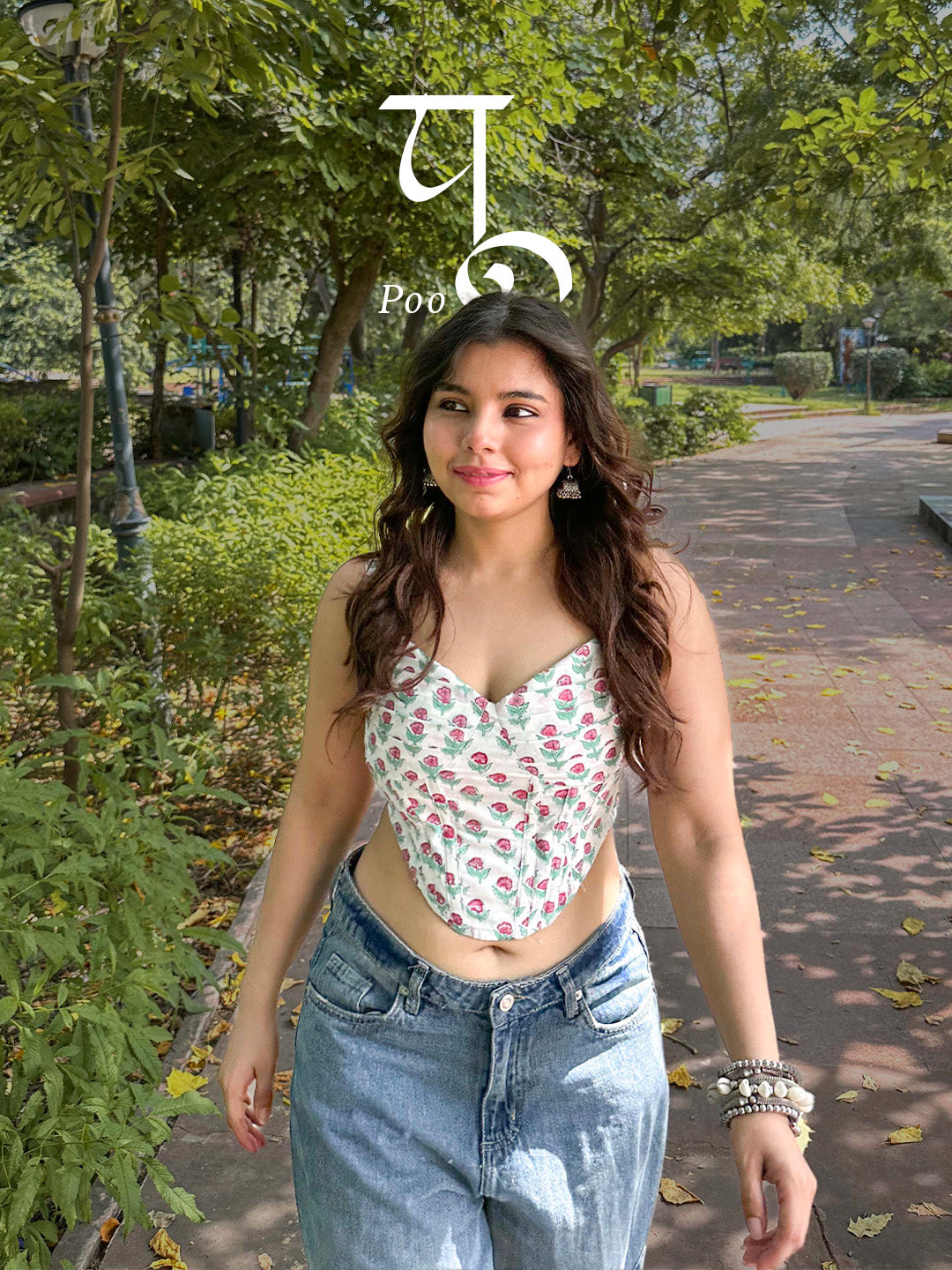 So You Poo: Handblock Backless Corset Top for Women